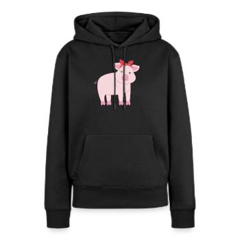 Schwein Schweine - Frauen Premium Bio Hoodie - Schwarz - Vorne - Julia (174cm)