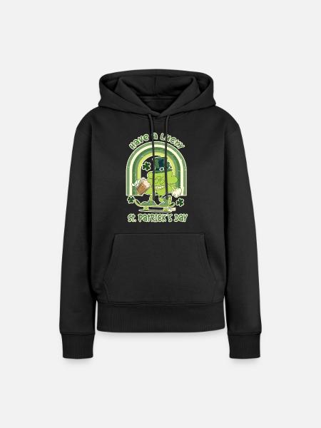 ST. Patricks Day Skater Kleeblatt - Frauen Premium Bio Hoodie - Schwarz