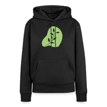 Blätter - Frauen Premium Bio Hoodie - Schwarz - Vorne - Julia (174cm)