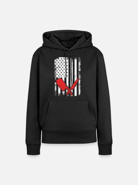 4. Juli USA Metzger - Frauen Premium Bio Hoodie - Schwarz