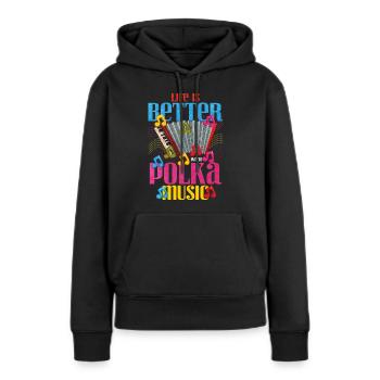 Akkordeon Polka Musik Geschenk - Frauen Premium Bio Hoodie - Schwarz - Vorne - Julia (174cm)