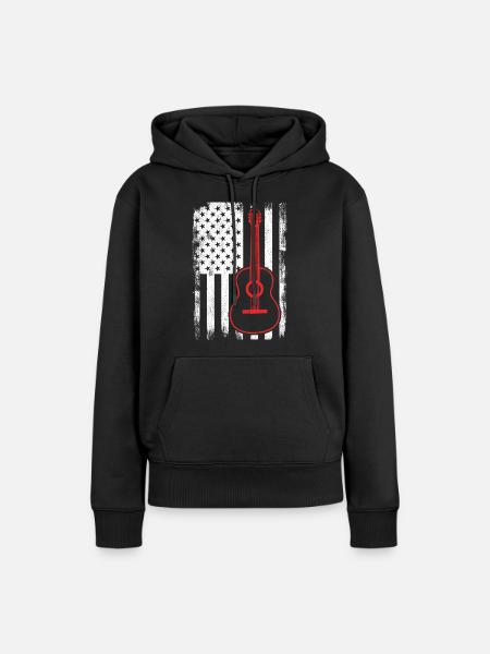 4. Juli Gitarre USA - Frauen Premium Bio Hoodie - Schwarz
