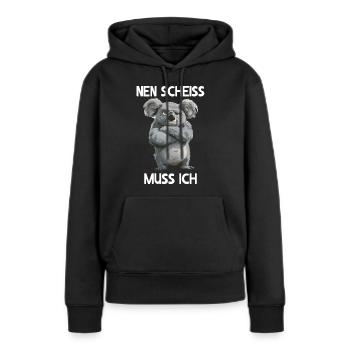 Koala Niedlicher Koalabär Nen scheiss muss ich - Frauen Premium Bio Hoodie - Schwarz - Vorne - Julia (174cm)