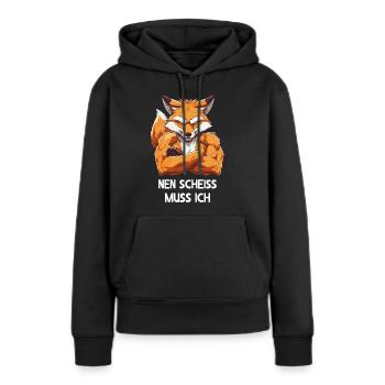 Renard Forêt Animal Nature Sauvage Je dois baiser - Sweat à capuche Premium bio Femme - noir - Devant - Julia (174cm)