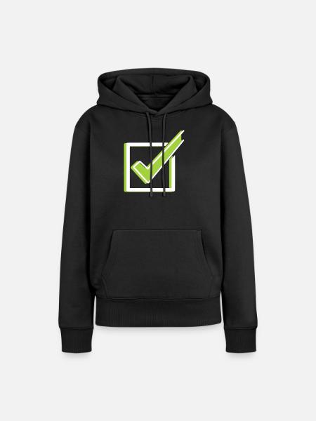 Häkchen Box Check 3D Outline - Frauen Premium Bio Hoodie - Schwarz