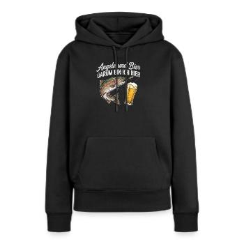 Forelle Angeln Und Bier - Frauen Premium Bio Hoodie - Schwarz - Vorne - Julia (174cm)