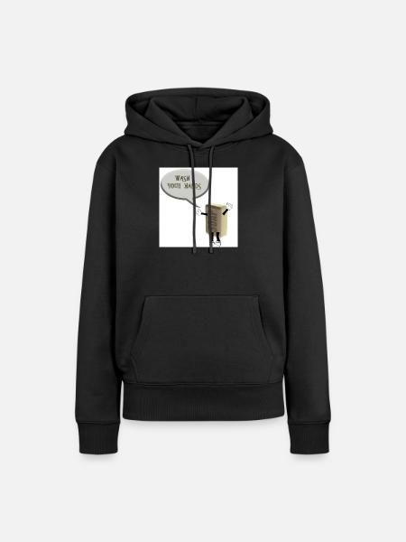 Wasch dir die Hände - Frauen Premium Bio Hoodie - Schwarz