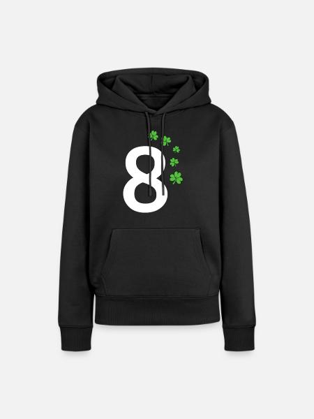 8 - Frauen Premium Bio Hoodie - Schwarz
