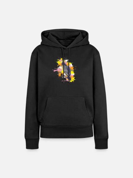 Haubenadler - Frauen Premium Bio Hoodie - Schwarz
