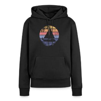 voilier voilier voilier voilier voilier voilier - Sweat à capuche Premium bio Femme - noir - Devant - Julia (174cm)