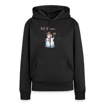 let it snow - Frauen Premium Bio Hoodie - Schwarz - Vorne - Julia (174cm)
