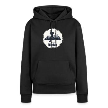 Stadtbild Marathonläufer - Frauen Premium Bio Hoodie - Schwarz - Vorne - Julia (174cm)
