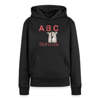 Tireur ABC avec chien - Sweat à capuche Premium bio Femme - noir - Devant - Julia (174cm)