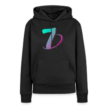 Nummer 7 mehrfarbig - Frauen Premium Bio Hoodie - Schwarz - Vorne - Julia (174cm)