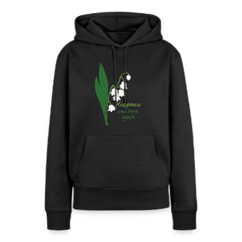 Blumen soor - Frauen Premium Bio Hoodie - Schwarz - Vorne - Julia (174cm)