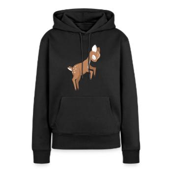 Rehkitz Tierbaby - Frauen Premium Bio Hoodie - Schwarz - Vorne - Julia (174cm)