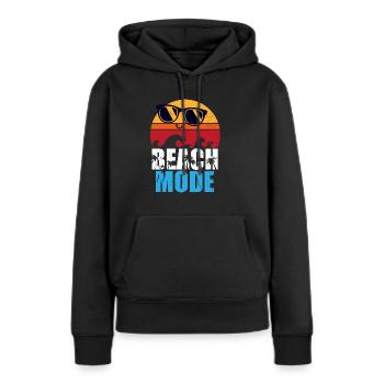 mode Plage - plage - Sweat à capuche Premium bio Femme - noir - Devant - Julia (174cm)