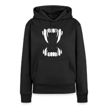 Dents de vampire Dents Drakula - Sweat à capuche Premium bio Femme - noir - Devant - Julia (174cm)