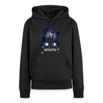 Antarctique - Sweat à capuche Premium bio Femme - noir - Devant - Julia (174cm)