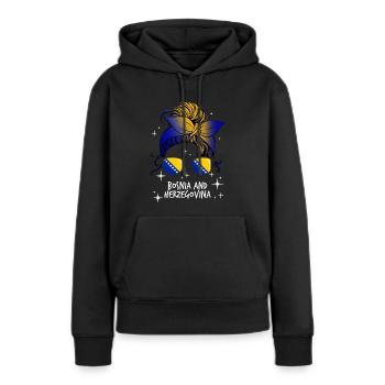 Bosnien und Herzegowina - Frauen Premium Bio Hoodie - Schwarz - Vorne - Julia (174cm)