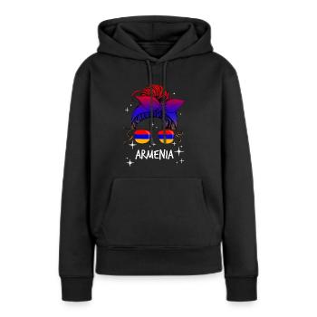 Armenien - Frauen Premium Bio Hoodie - Schwarz - Vorne - Julia (174cm)