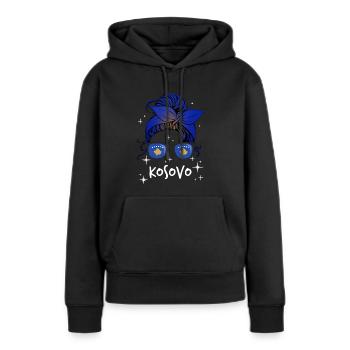 Kosovo - Frauen Premium Bio Hoodie - Schwarz - Vorne - Julia (174cm)
