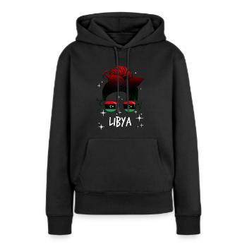 Libyen - Frauen Premium Bio Hoodie - Schwarz - Vorne - Julia (174cm)