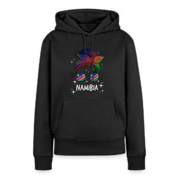 Namibie - Sweat à capuche Premium bio Femme - noir - Devant - Julia (174cm)