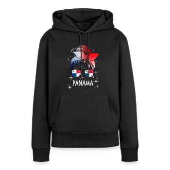 Panama - Sweat à capuche Premium bio Femme - noir - Devant - Julia (174cm)
