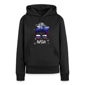 Russland - Frauen Premium Bio Hoodie - Schwarz - Vorne - Julia (174cm)