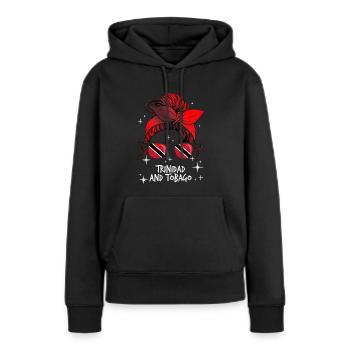 Trinité et Tobago - Sweat à capuche Premium bio Femme - noir - Devant - Julia (174cm)
