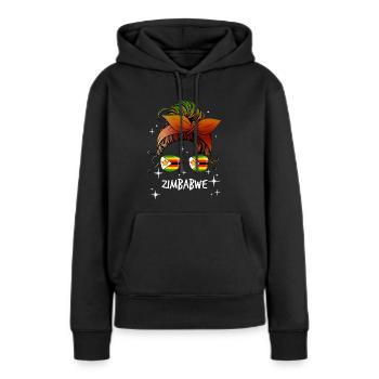 Zimbabwe - Sweat à capuche Premium bio Femme - noir - Devant - Julia (174cm)
