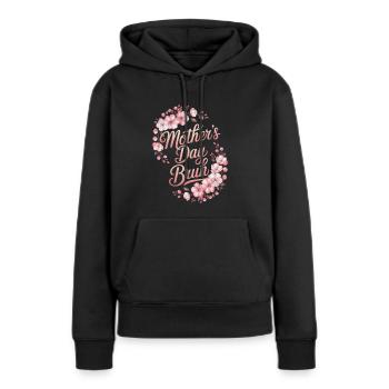 Mama Bruh Blumen Muttertag - Frauen Premium Bio Hoodie - Schwarz - Vorne - Julia (174cm)