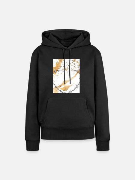 Marmor - Frauen Premium Bio Hoodie - Schwarz