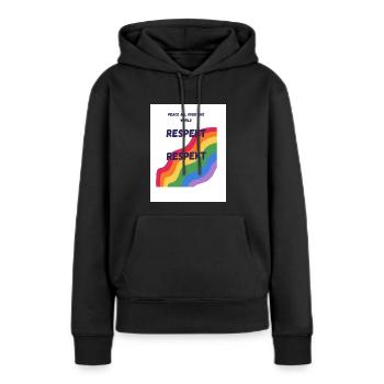Frieden - Frauen Premium Bio Hoodie - Schwarz - Vorne - Julia (174cm)