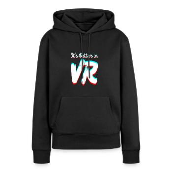 Es ist besser in VR - Virtual Reality - Frauen Premium Bio Hoodie - Schwarz - Vorne - Julia (174cm)