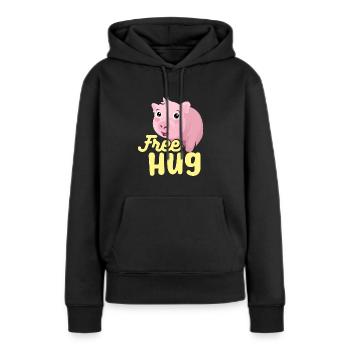 Umarmung Schwein - Frauen Premium Bio Hoodie - Schwarz - Vorne - Julia (174cm)