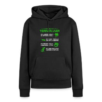 Terrarianer Terrarium Reptilien Amphibien - Frauen Premium Bio Hoodie - Schwarz - Vorne - Julia (174cm)