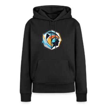 Visage symbolique - Sweat à capuche Premium bio Femme - noir - Devant - Julia (174cm)
