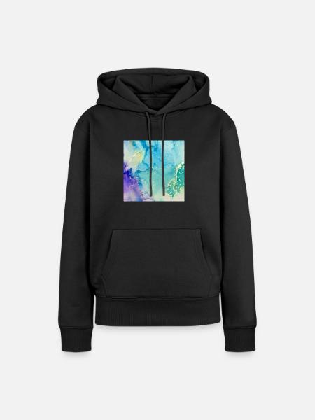 Bild Tinten Blau - Frauen Premium Bio Hoodie - Schwarz