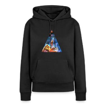 Espace Brouillard Cosmos Galaxie Univers Espace - Sweat à capuche Premium bio Femme - noir - Devant - Julia (174cm)