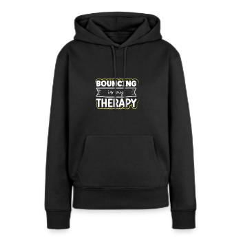 Rebondir est ma thérapie trampoline extérieur intérieur - Sweat à capuche Premium bio Femme - noir - Devant - Julia (174cm)