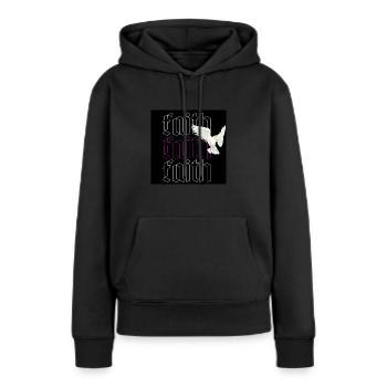 Foi - Sweat à capuche Premium bio Femme - noir - Devant - Julia (174cm)