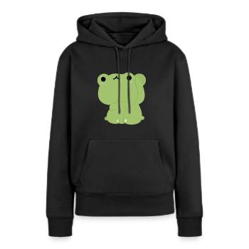 Couple de grenouilles - Sweat à capuche Premium bio Femme - noir - Devant - Julia (174cm)
