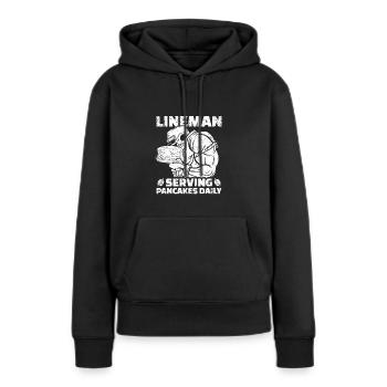 Cadeau de crêpes de football de joueur de ligne offensive - Sweat à capuche Premium bio Femme - noir - Devant - Julia (174cm)