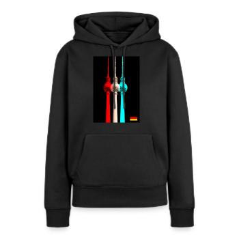 Berliner Fernsehturm - Frauen Premium Bio Hoodie - Schwarz - Vorne - Julia (174cm)
