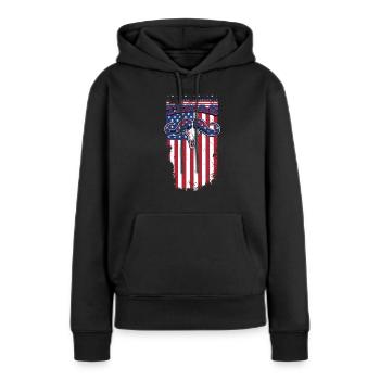 Texas - Sweat à capuche Premium bio Femme - noir - Devant - Julia (174cm)