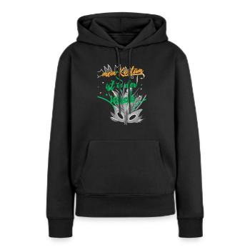 Déguisement de carnaval « mon costume est dans la blanchisserie » - Sweat à capuche Premium bio Femme - noir - Devant - Julia (174cm)