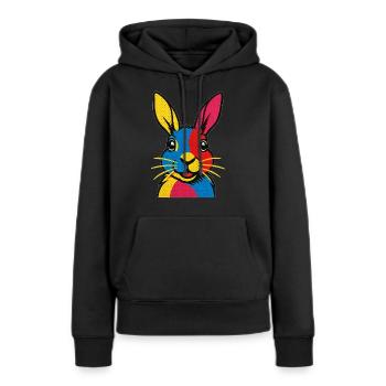 Kaninchen Pop Art - Frauen Premium Bio Hoodie - Schwarz - Vorne - Julia (174cm)