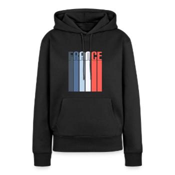 FRANCE - Sweat à capuche Premium bio Femme - noir - Devant - Julia (174cm)